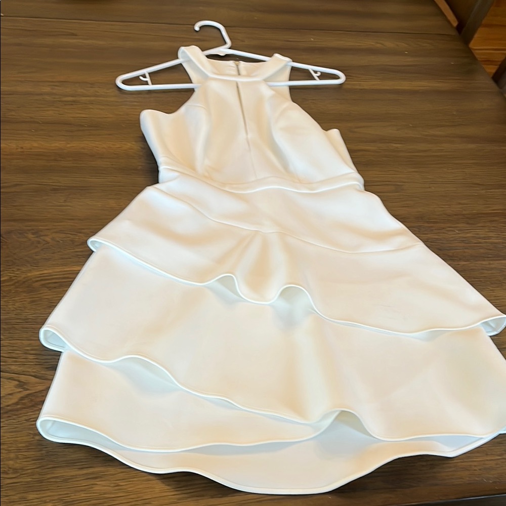 Elegant White Tiered Kids Dress